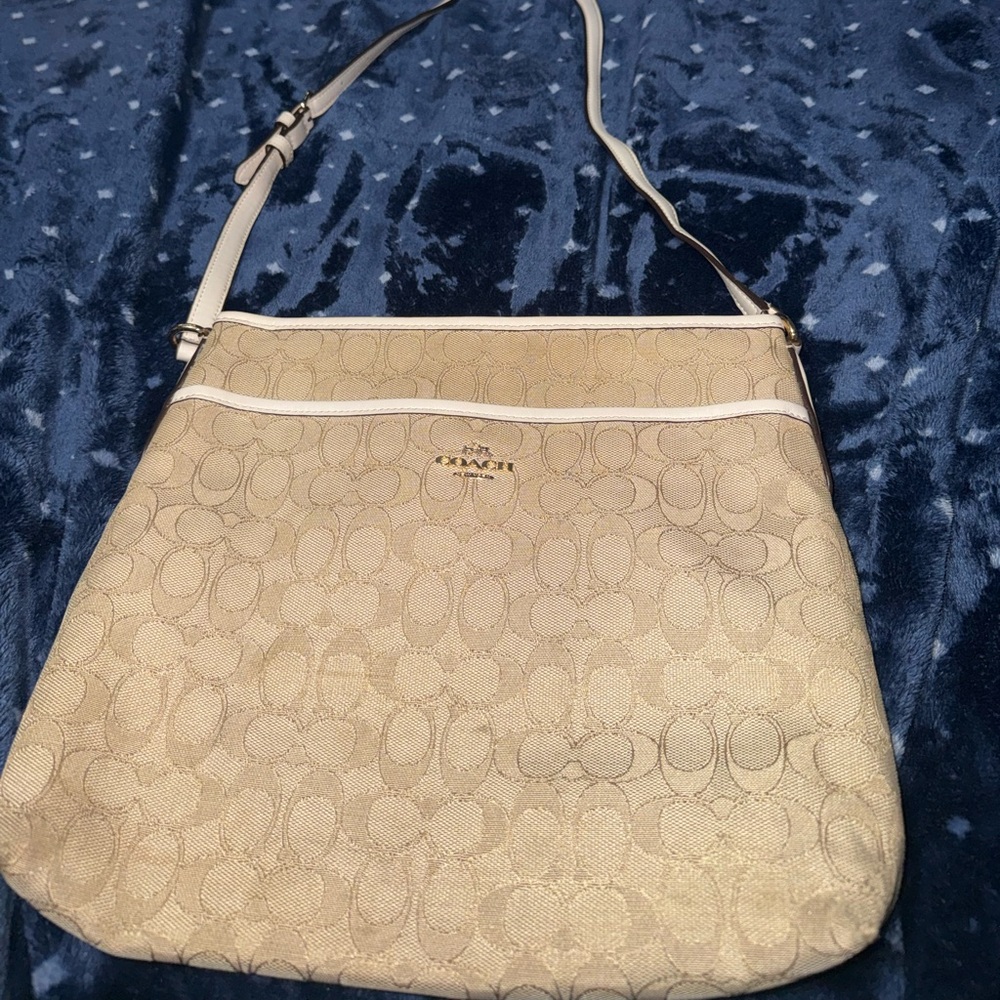 Coach Beige Signature Crossbody Bag